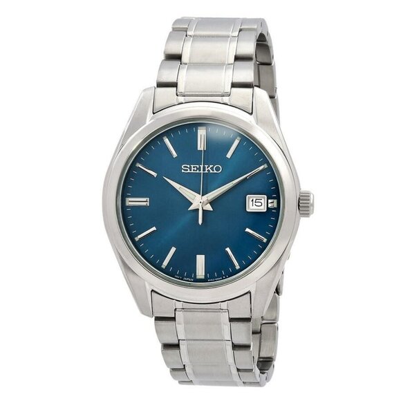NWT Authentic Seiko Quartz Blue Dial Men's Watch - Picture 1 of 3